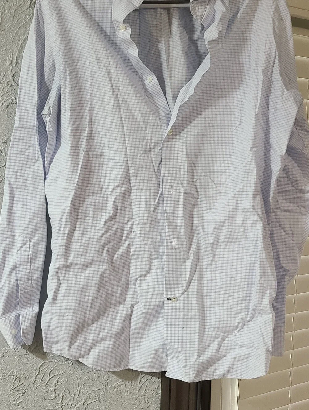 Banana Republic button-up shirt featuring a light blue gingham check pattern